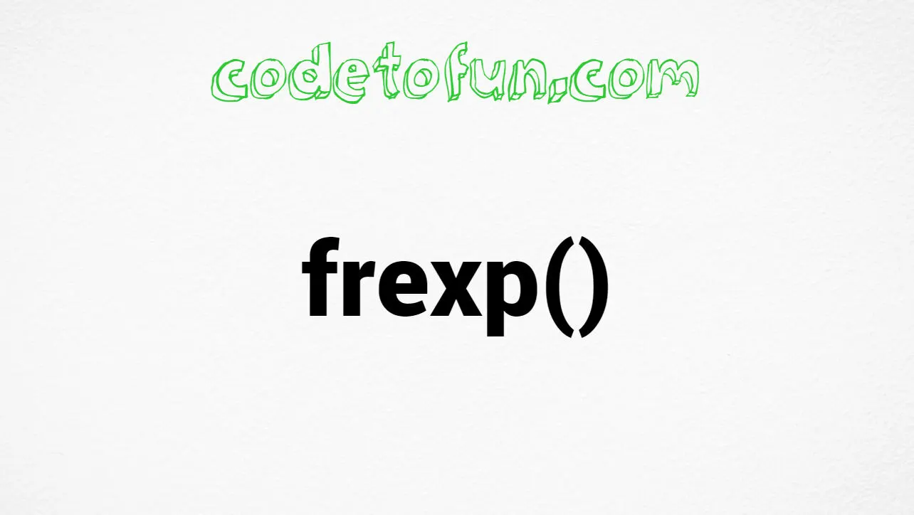 C frexp() Function