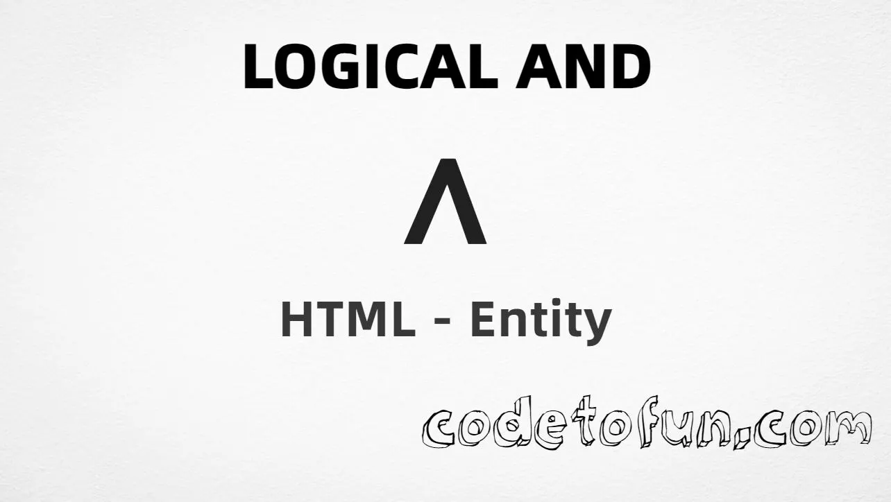 HTML Entity Logical AND