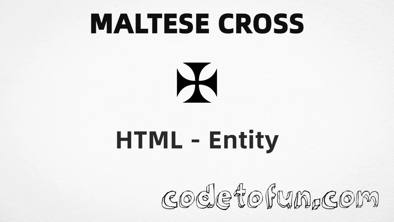 HTML Entity Maltese Cross