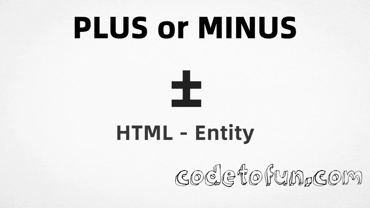 HTML Entity Plus Minus