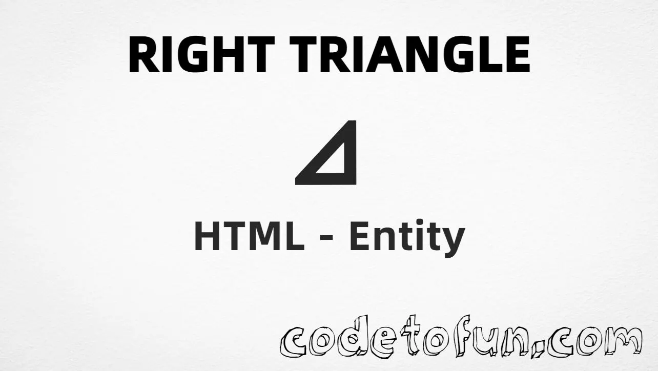 HTML Entity Right Triangle