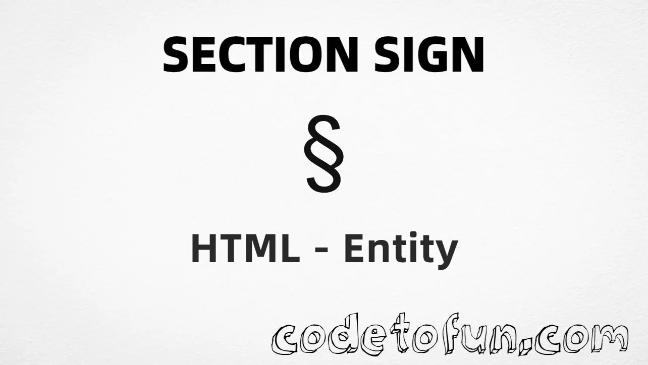 HTML Entity Section Sign