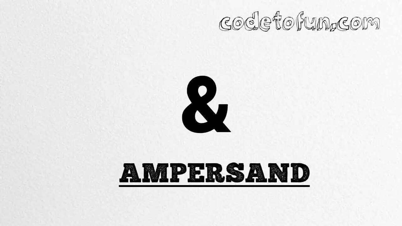 HTML Entity Ampersand