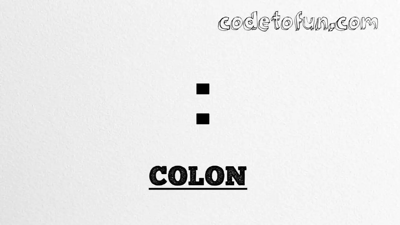 HTML Entity Colon