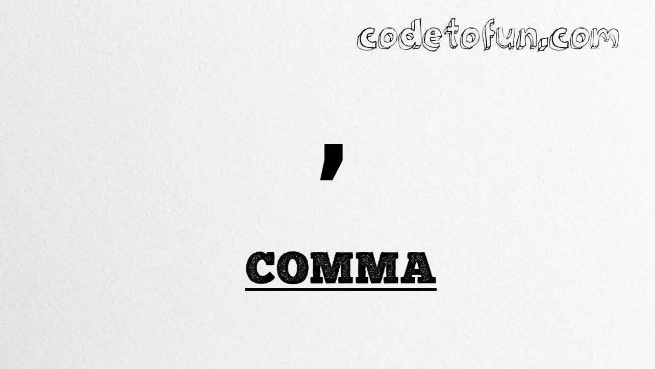 HTML Entity Comma