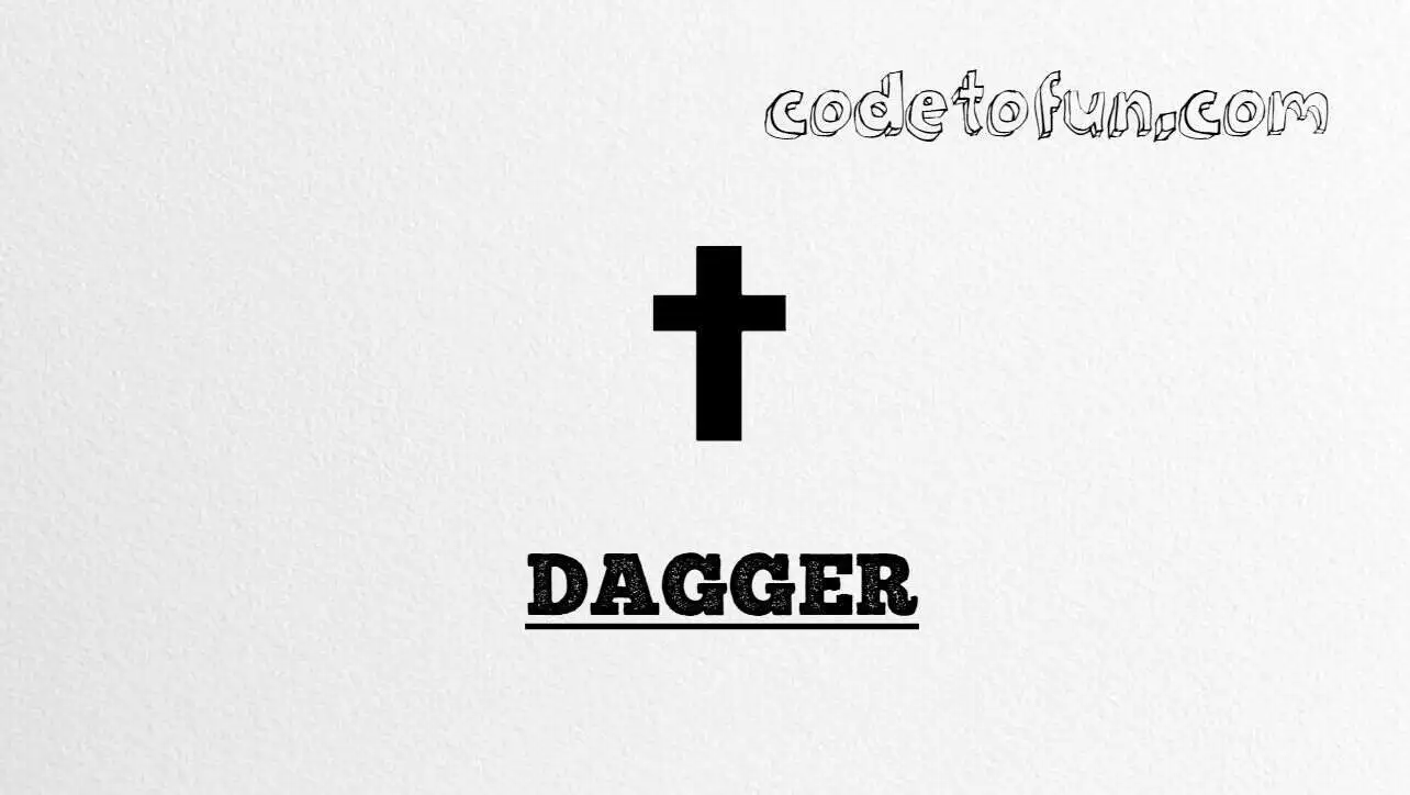 HTML Entity Dagger