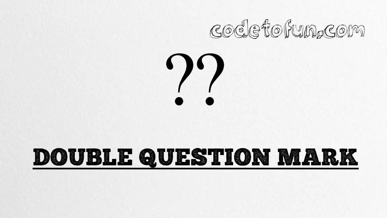 HTML Entity Double Question Mark