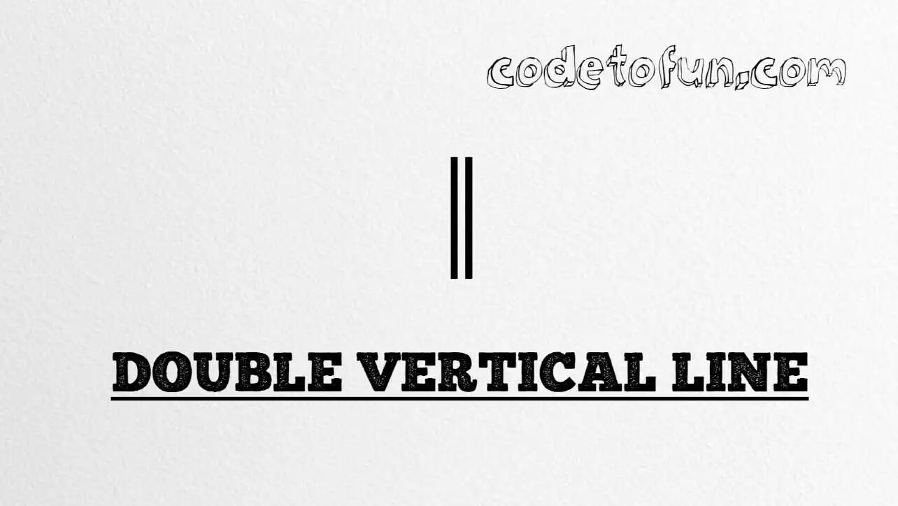 HTML Entity Double Vertical Line