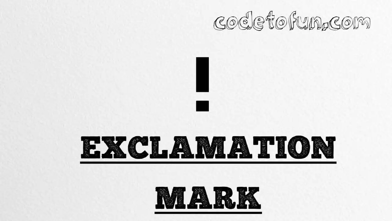 HTML Entity Exclamation Mark