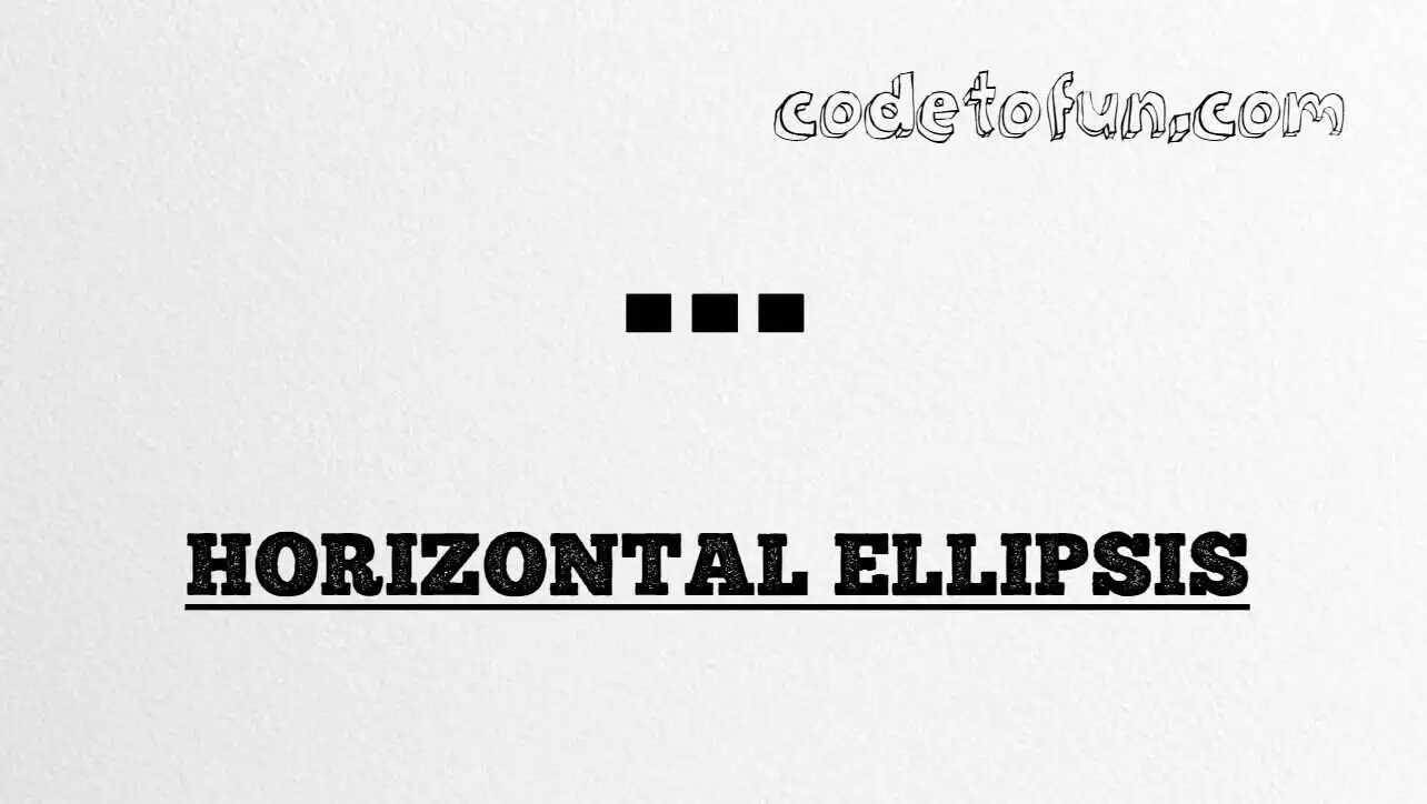 HTML Entity Horizontal Ellipsis