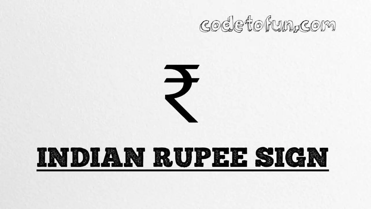 HTML Entity Indian Rupee Sign