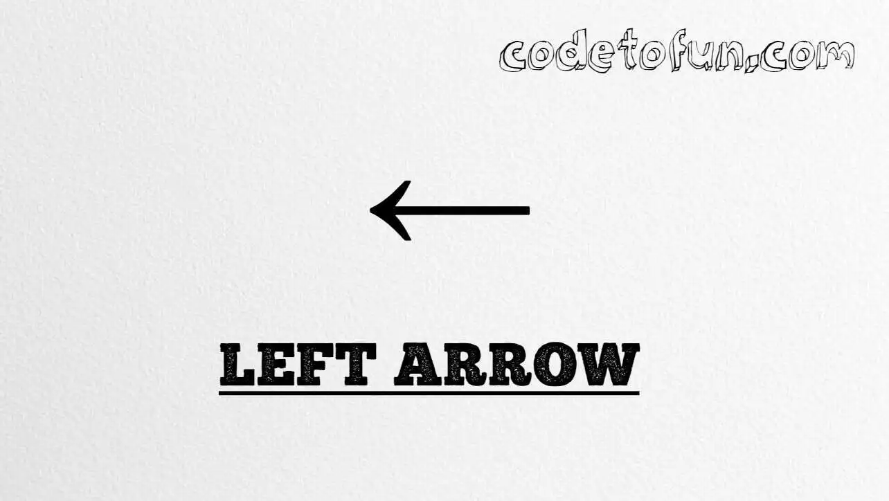 HTML Entity Left Arrow