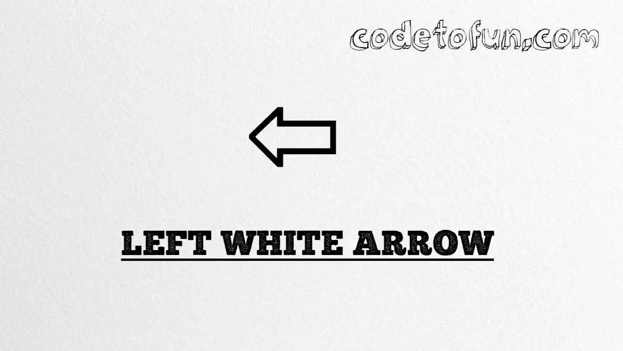 HTML Entity Left White Arrow