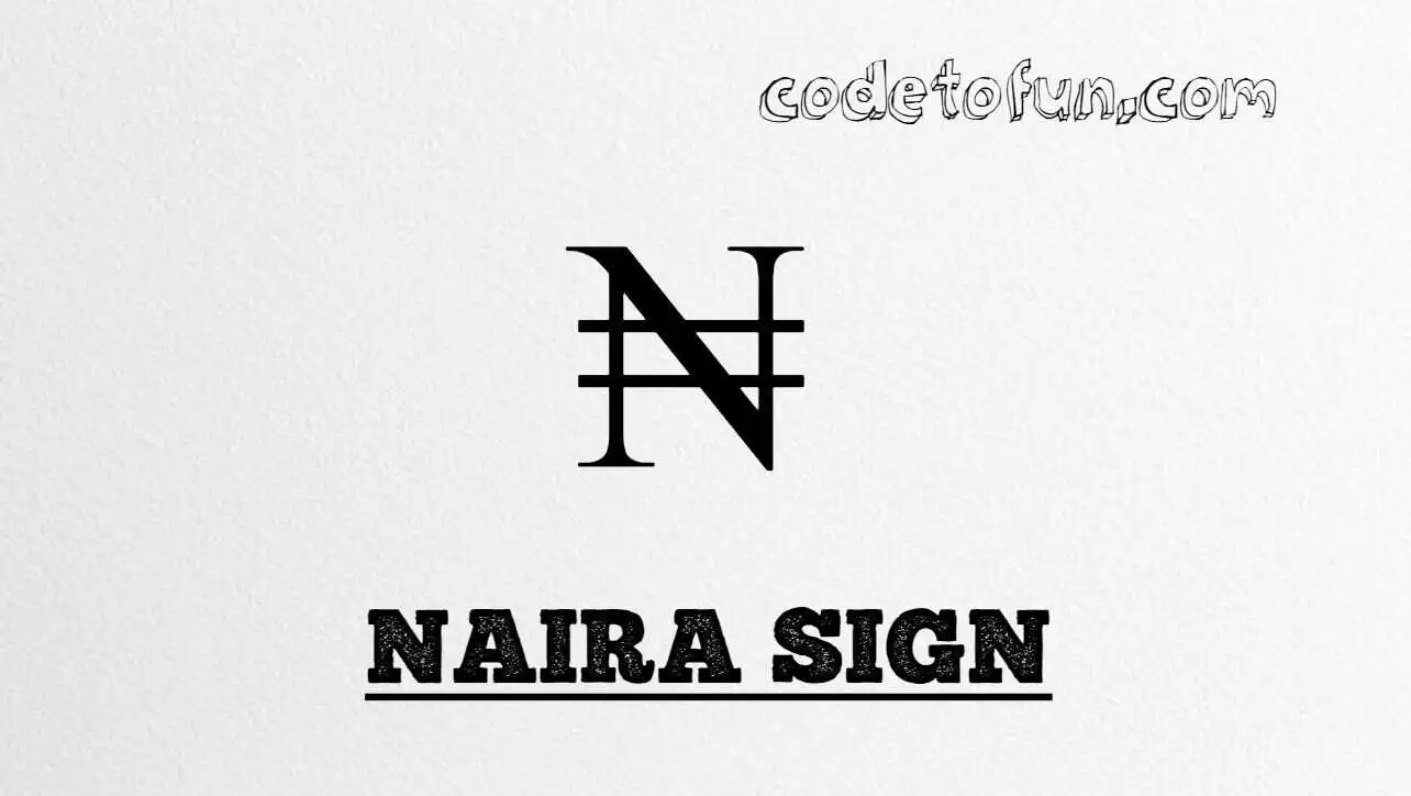 HTML Entity Naira Sign