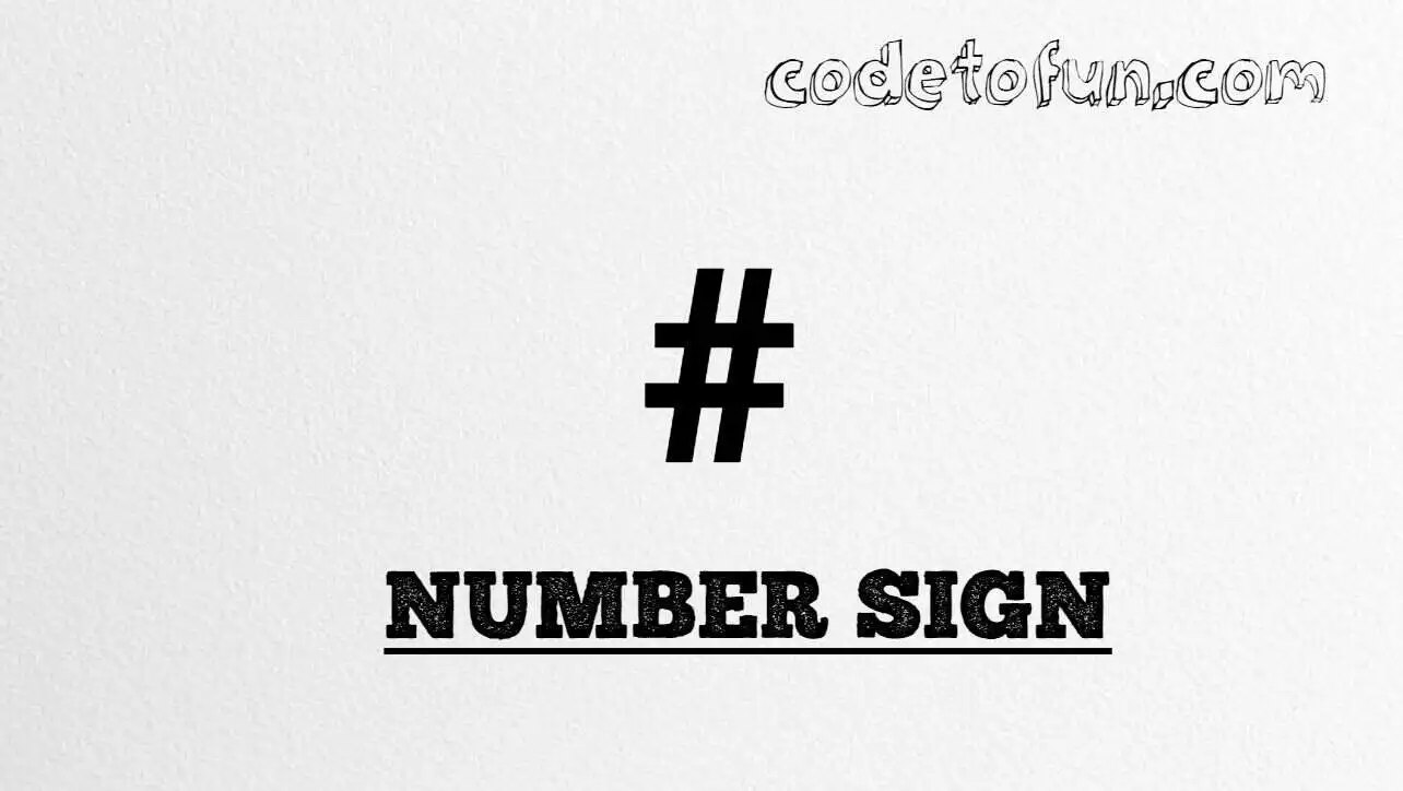 HTML Entity Number Sign