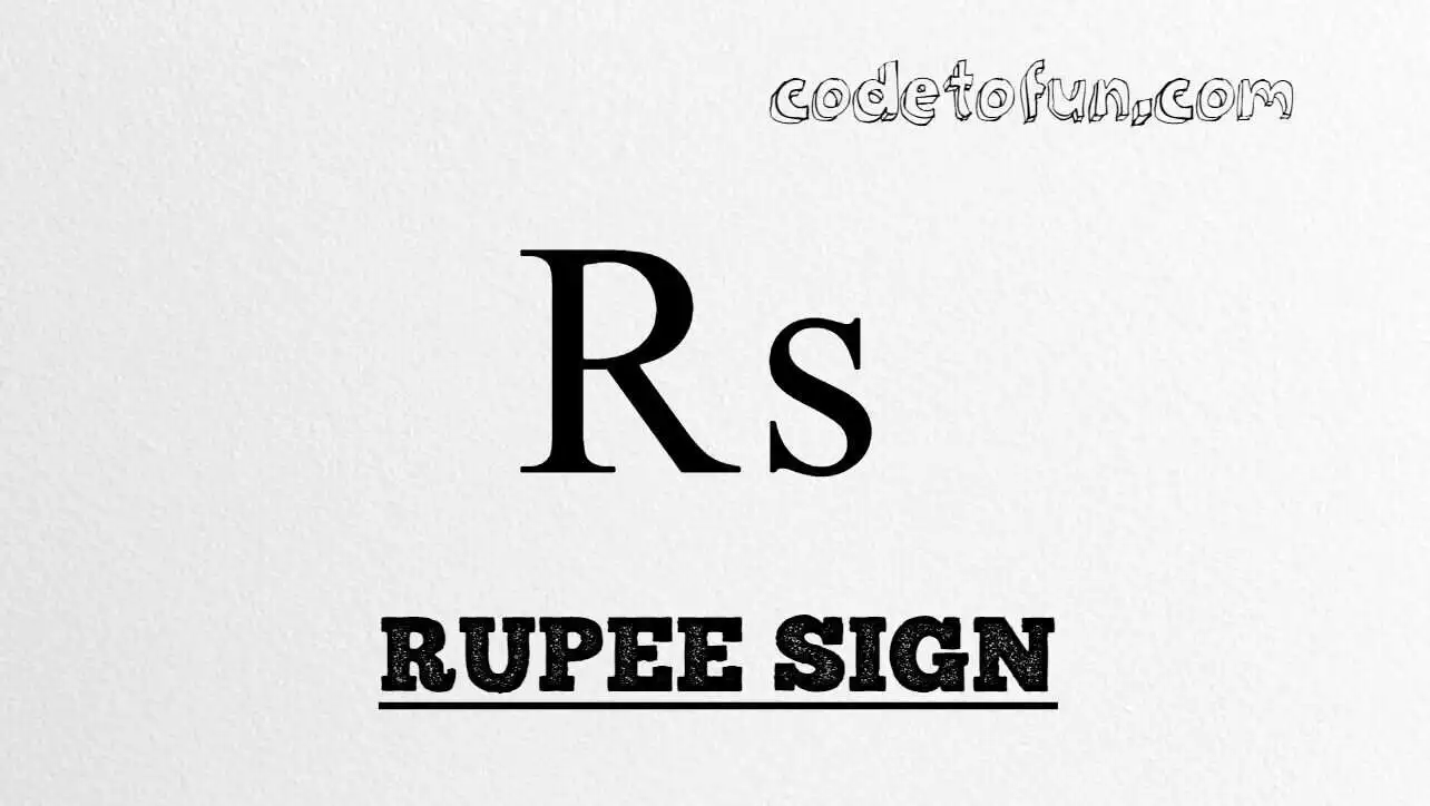 HTML Entity Rupee Sign