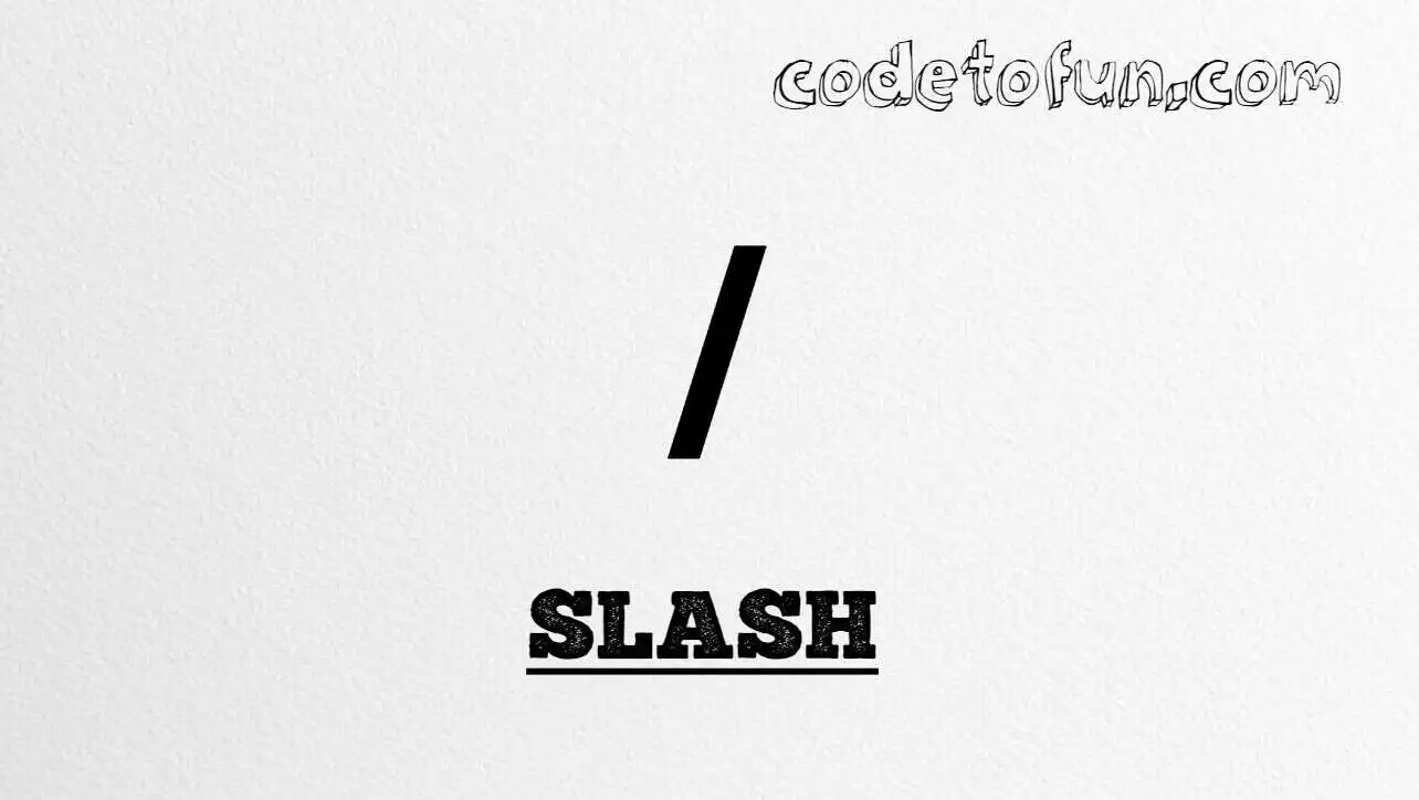 HTML Entity Slash