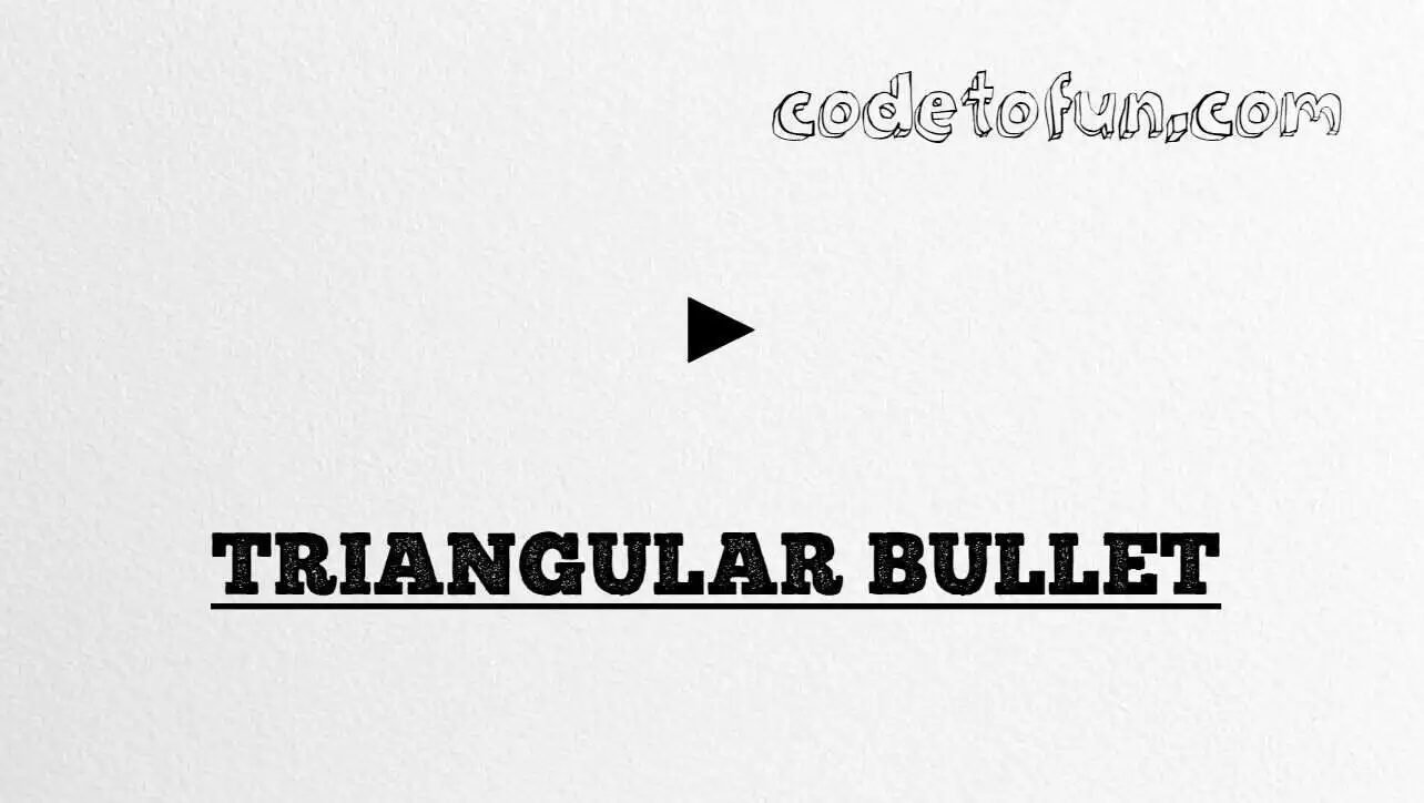 HTML Entity Triangular Bullet