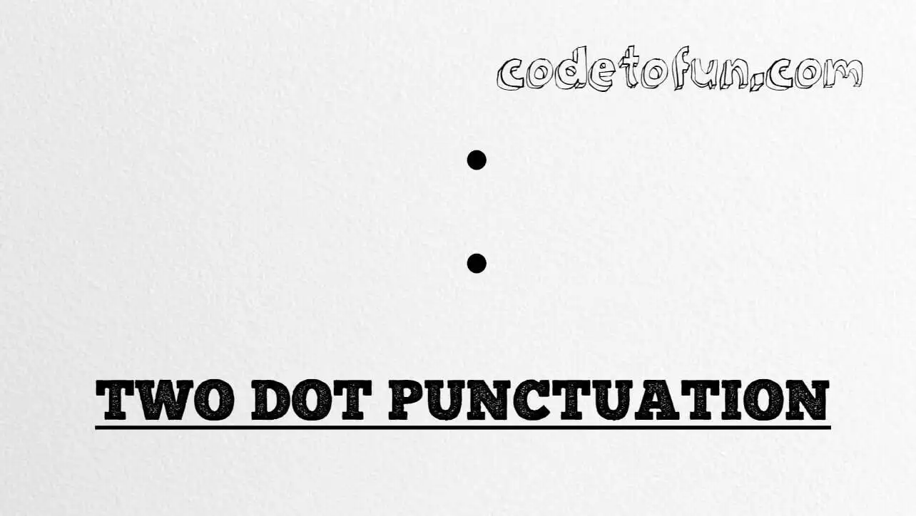 HTML Entity Two Dot Punctuation