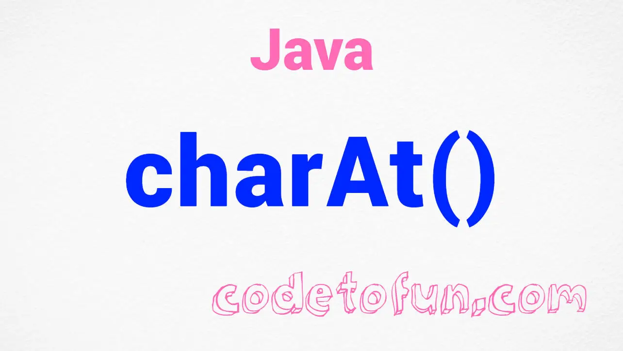 Java String charAt() Method