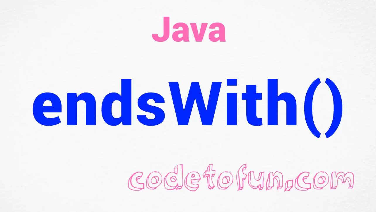 Java string endsWith() Method