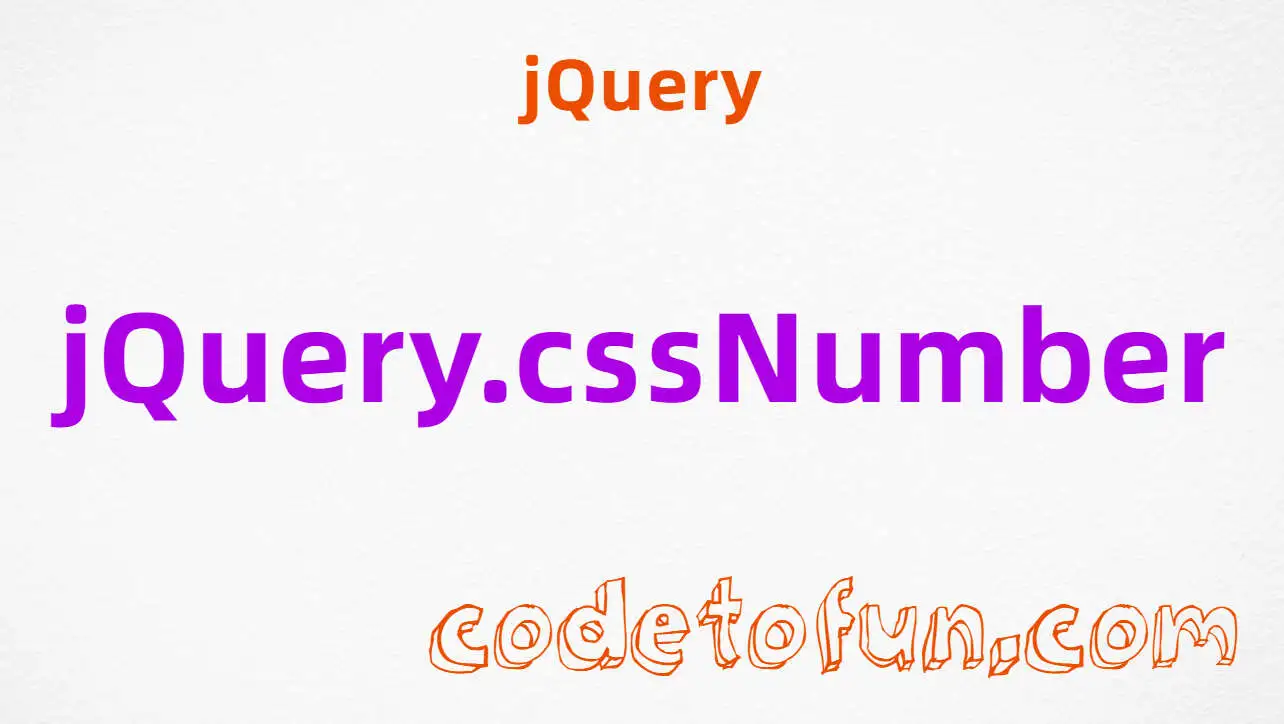 jQuery jQuery.cssNumber Property