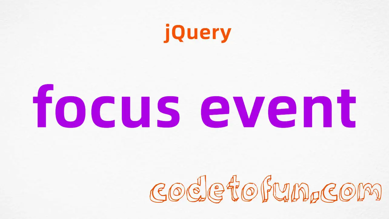 jQuery focus Event