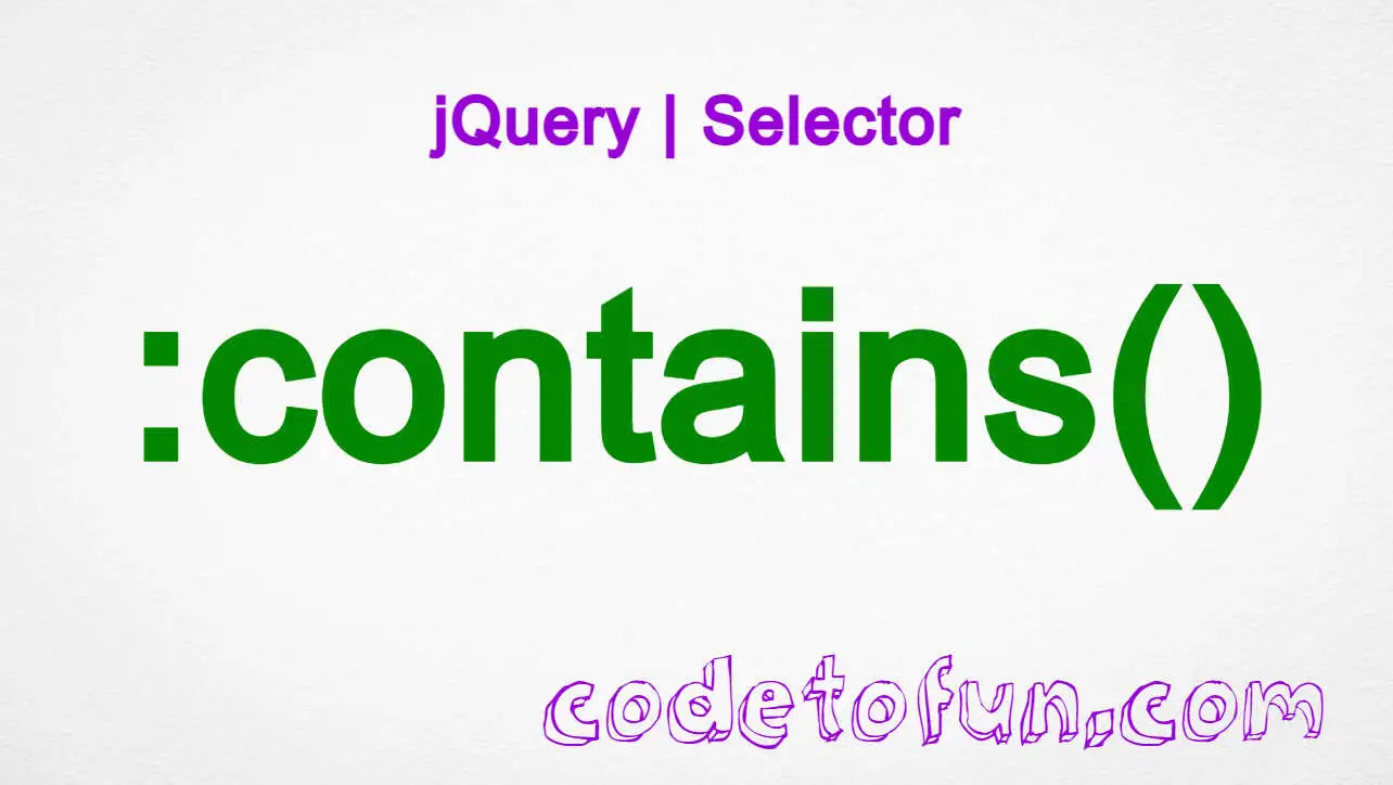 jQuery :contains() Selector