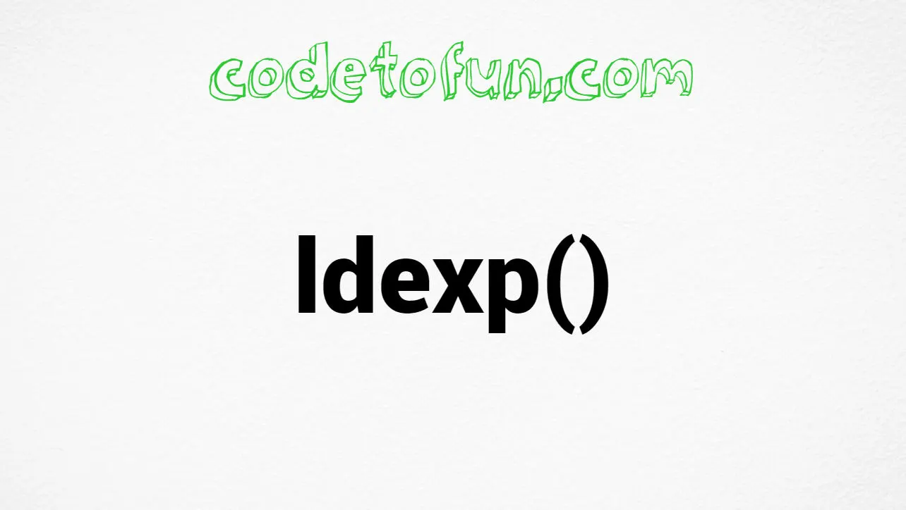 C ldexp() Function