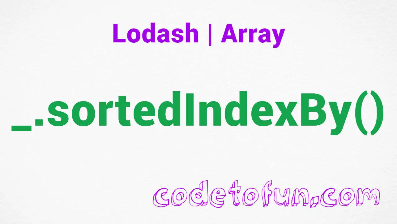 Lodash _.sortedIndexBy() Array Method