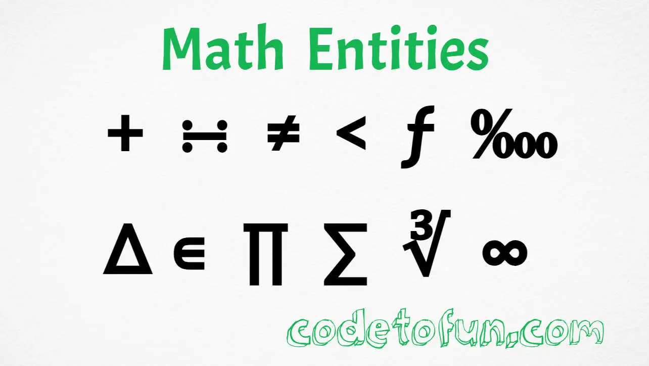 HTML Math Entities