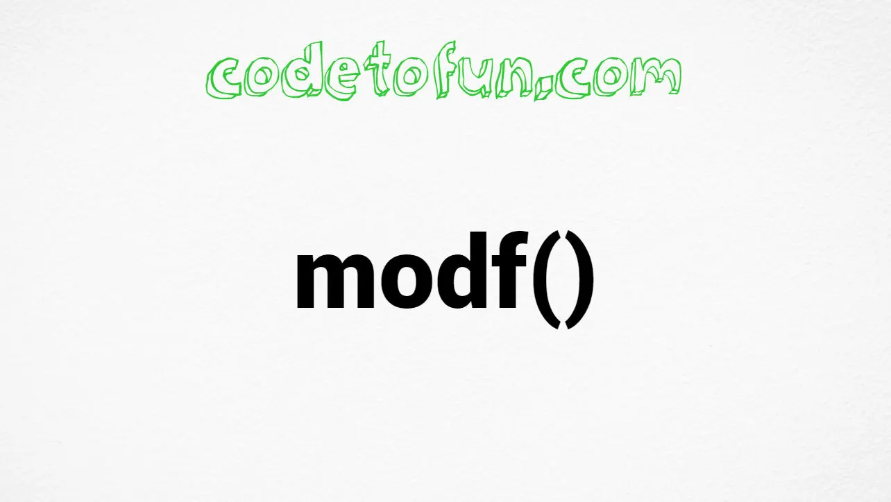 C modf() Function