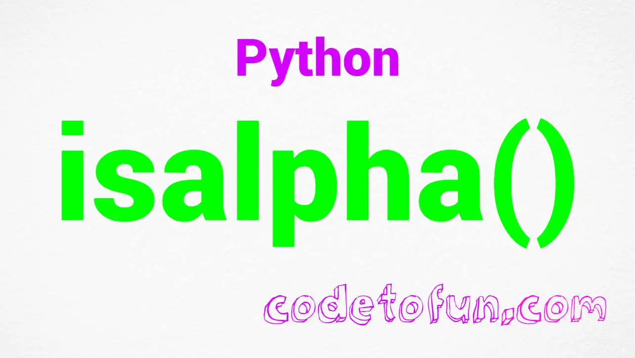 Python string isalpha() Method