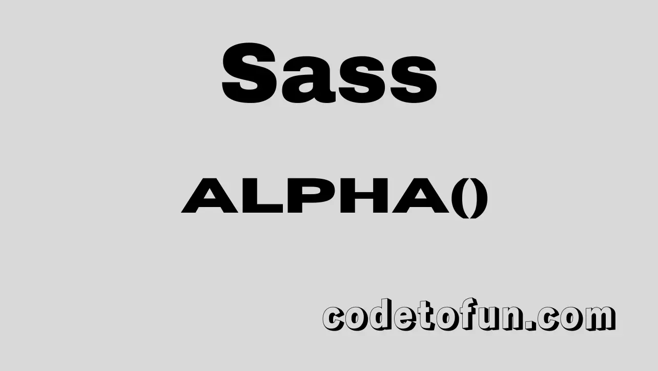 Sass alpha() Function