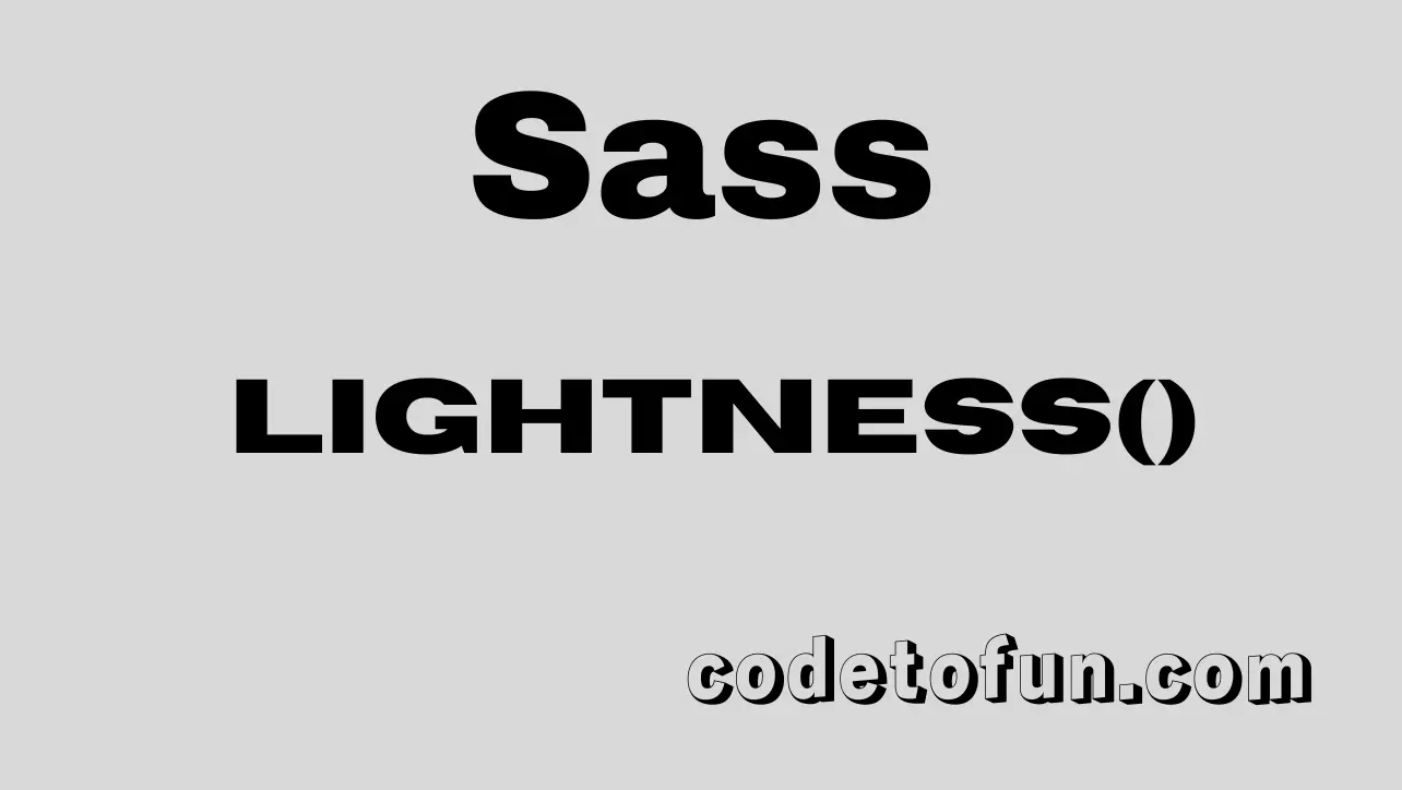 Sass lightness() Function