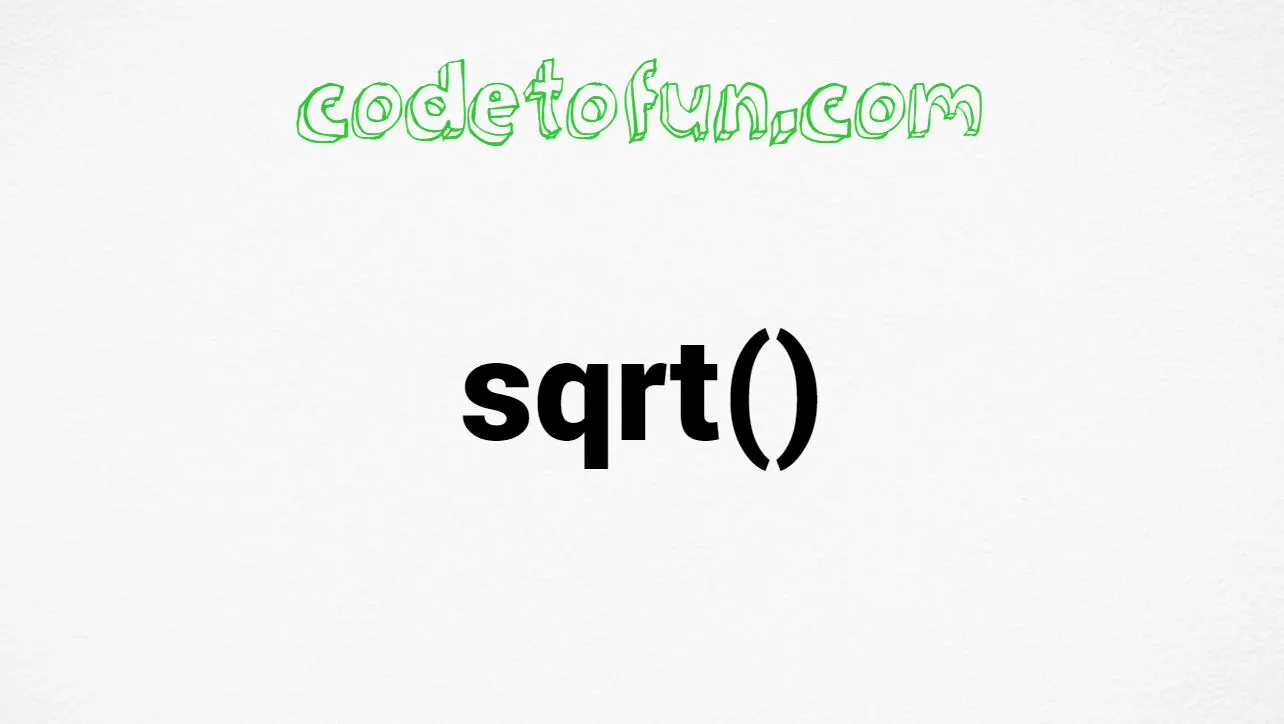 C sqrt() Function