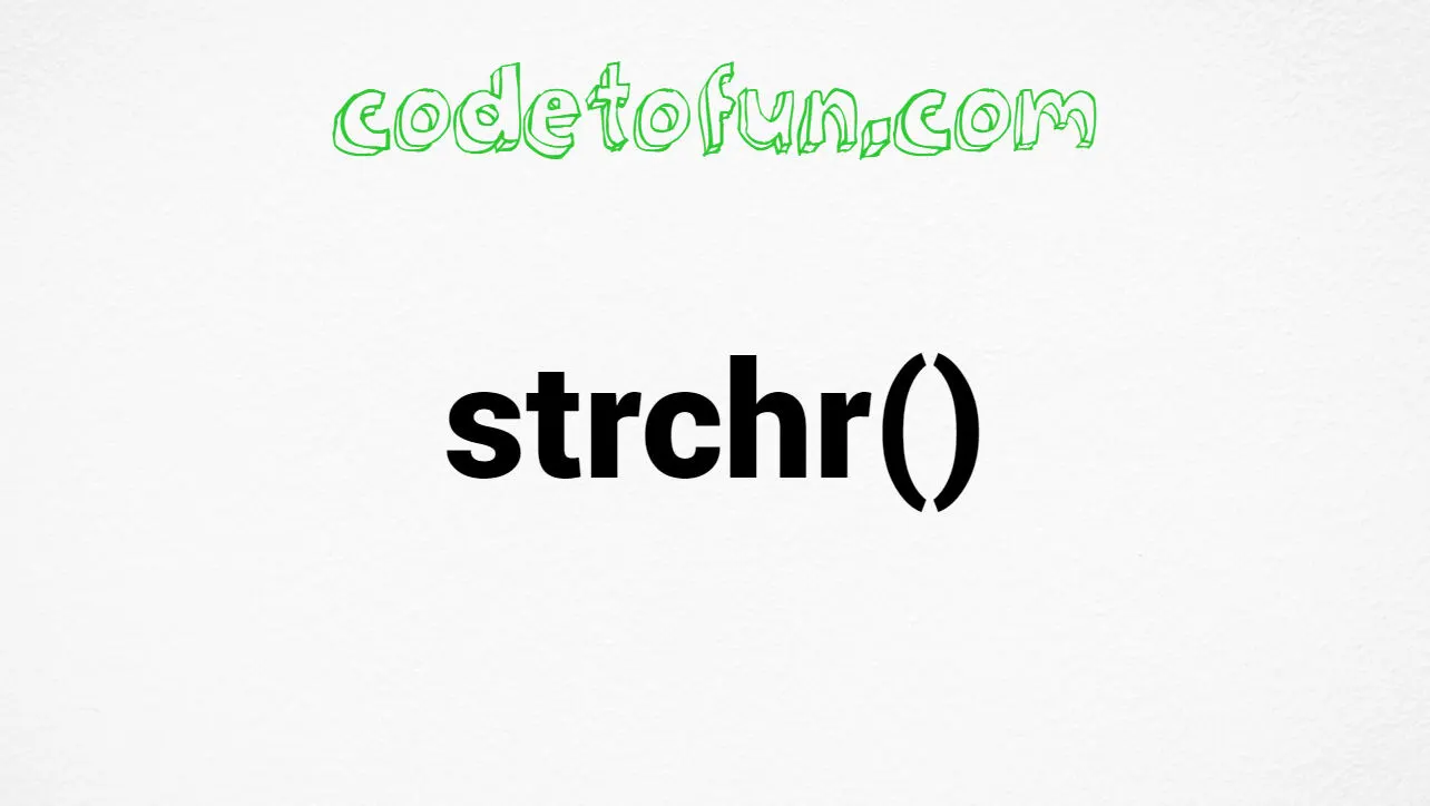 C++ String strchr() Function