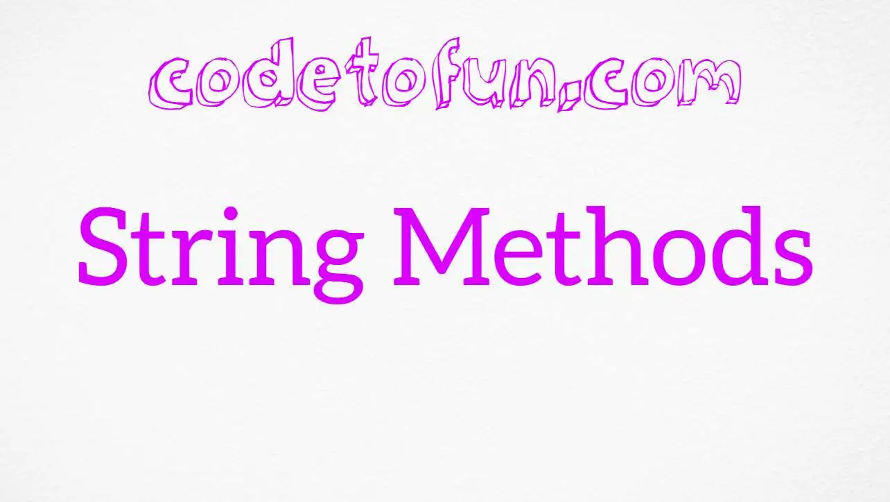 Java String Methods