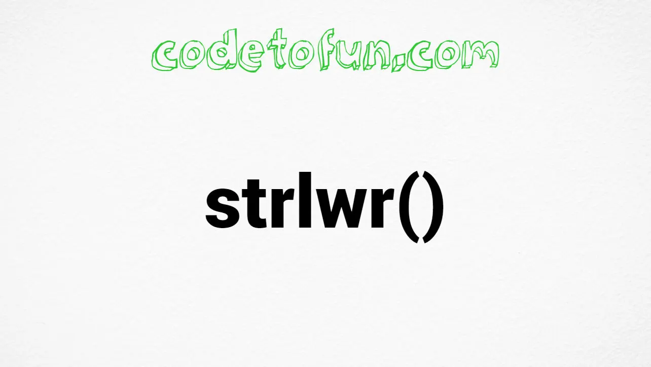 C strlwr() Function