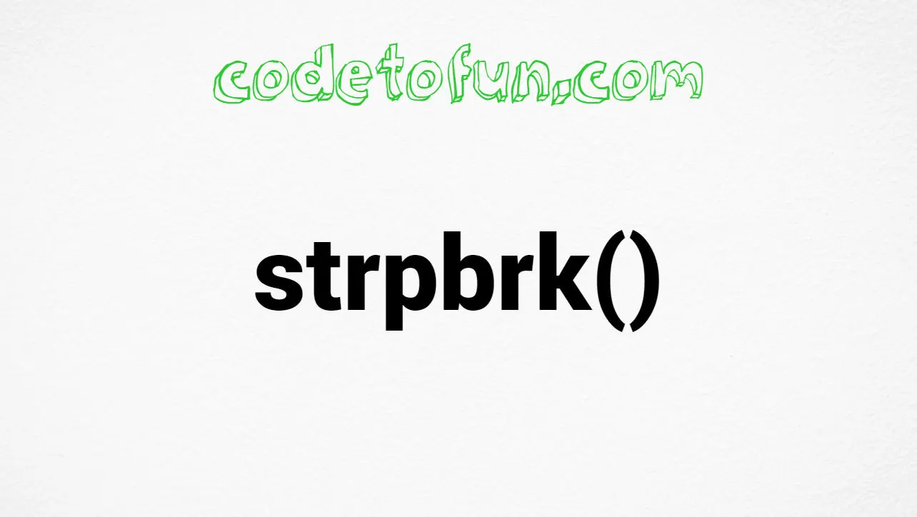 C++ String strpbrk() Function