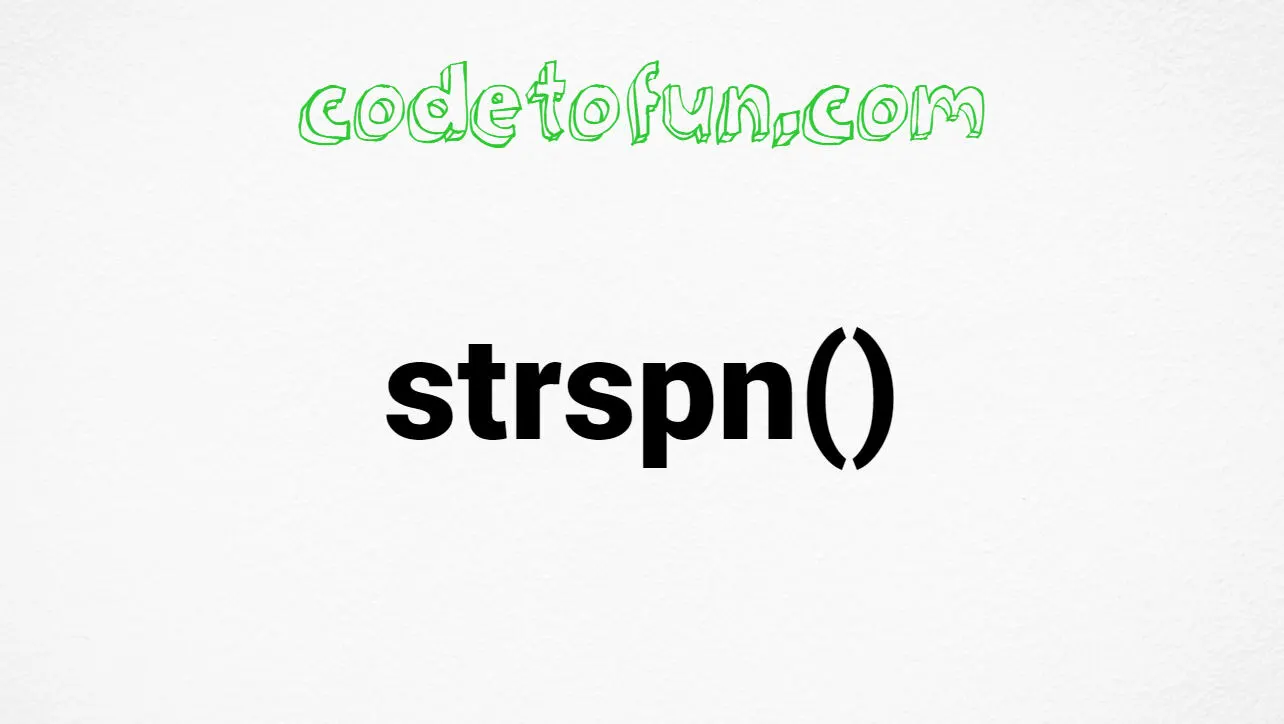 C strspn() Function