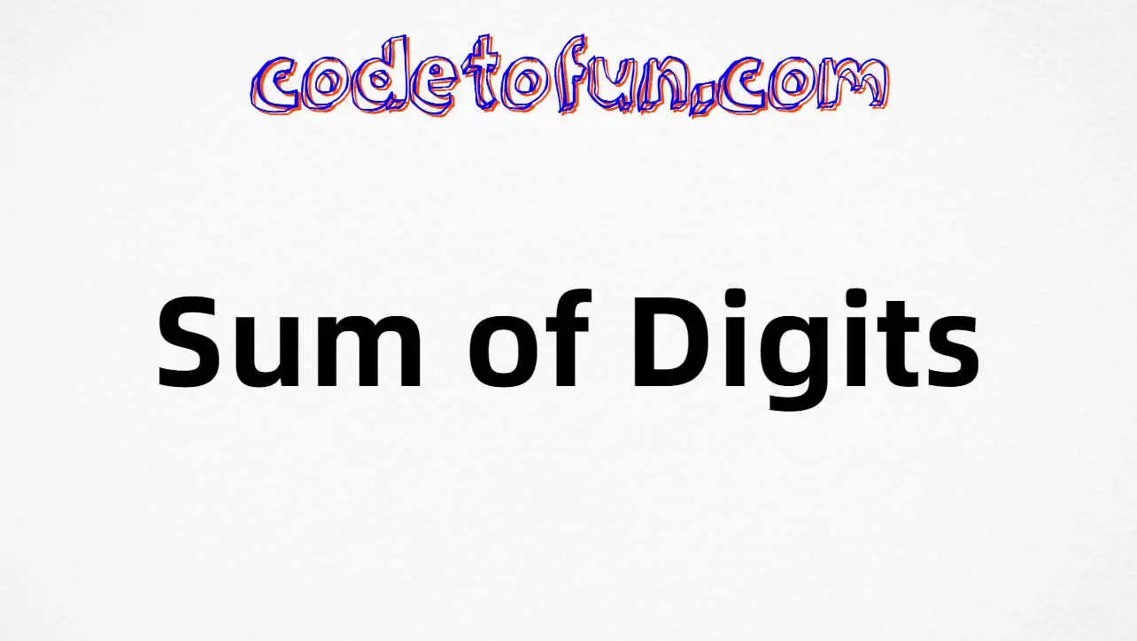 C# Program to find Sum of Digits